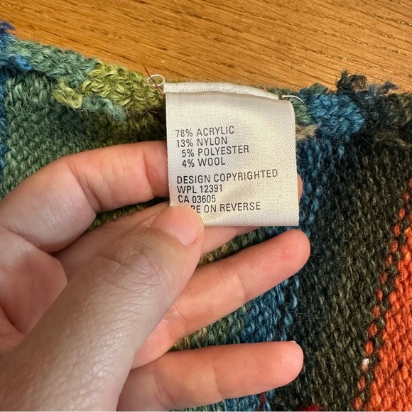 Northern Isles Multicolor Knit Sweater Vest L Southwest Aztec Pattern New - Picture 7 of 7